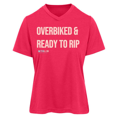 OVERBIKED & READY TO RIP WOMEN'S ATHLETIC TEE