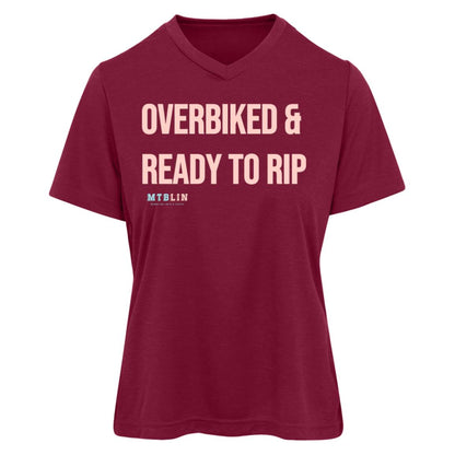 OVERBIKED & READY TO RIP WOMEN'S ATHLETIC TEE